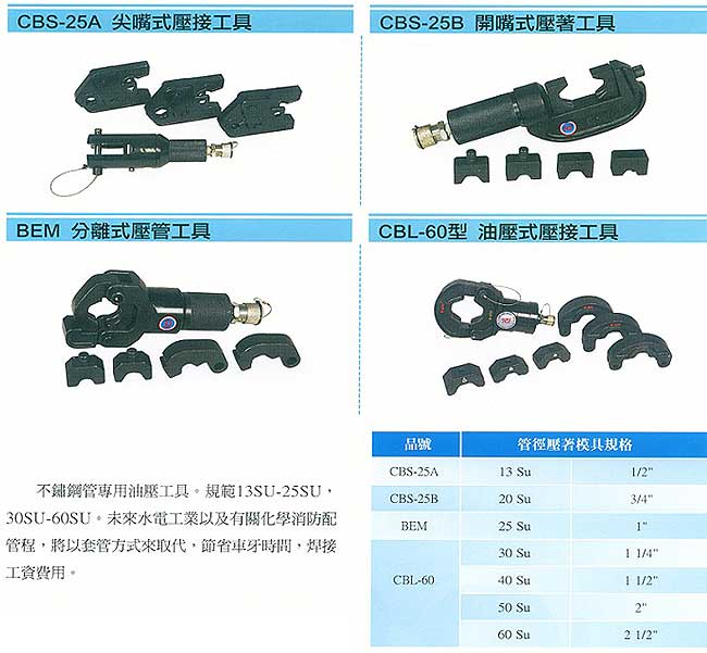 中壢五金,桃園五金,五金批發,五金行,氣動油壓工具類,不鏽鋼管壓接油壓工具