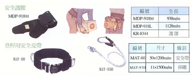 安全護腰、登桿皮帶