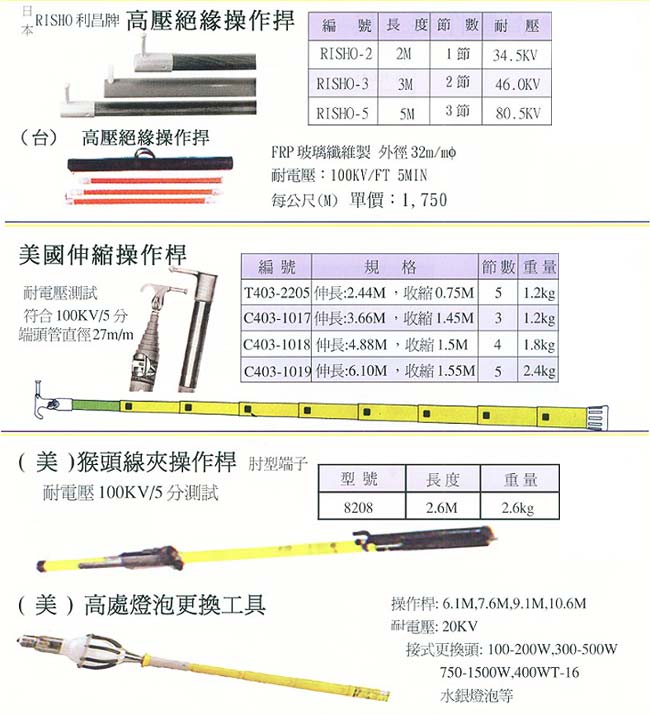 高壓絕緣操作桿