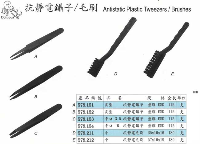 中壢五金,桃園五金,五金批發,五金行,水電材料,抗靜電鑷子/毛刷
