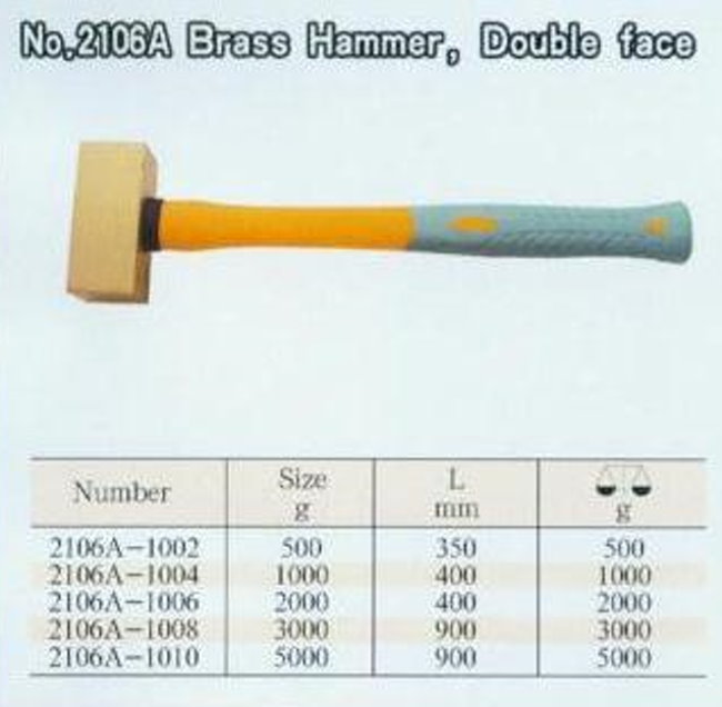 中壢五金,桃園五金,五金批發,五金行,防爆工具,防爆銅鎚2106A