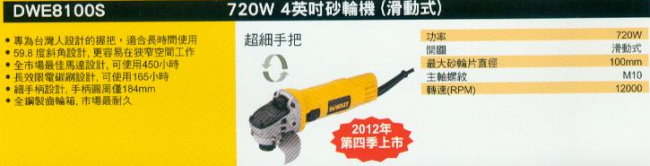 中壢五金,桃園五金,五金批發,五金行,研磨材料類,720W 4英寸砂輪機