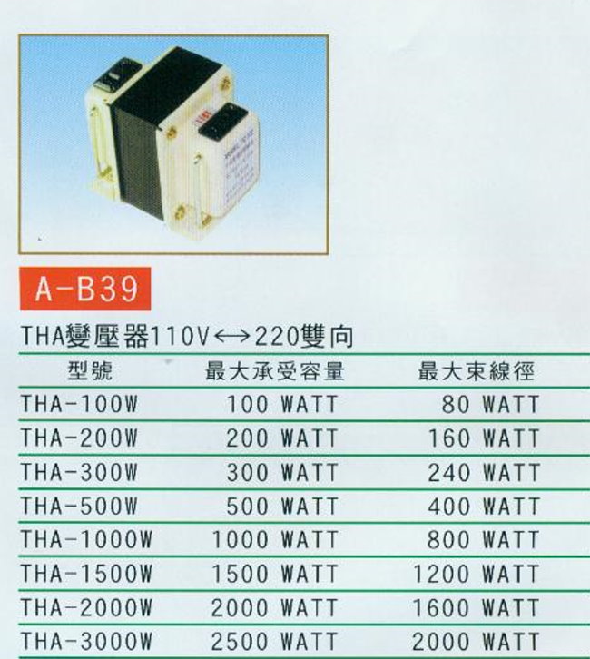 中壢五金,桃園五金,五金批發,五金行,水電材料,THA變壓器110V-220雙向